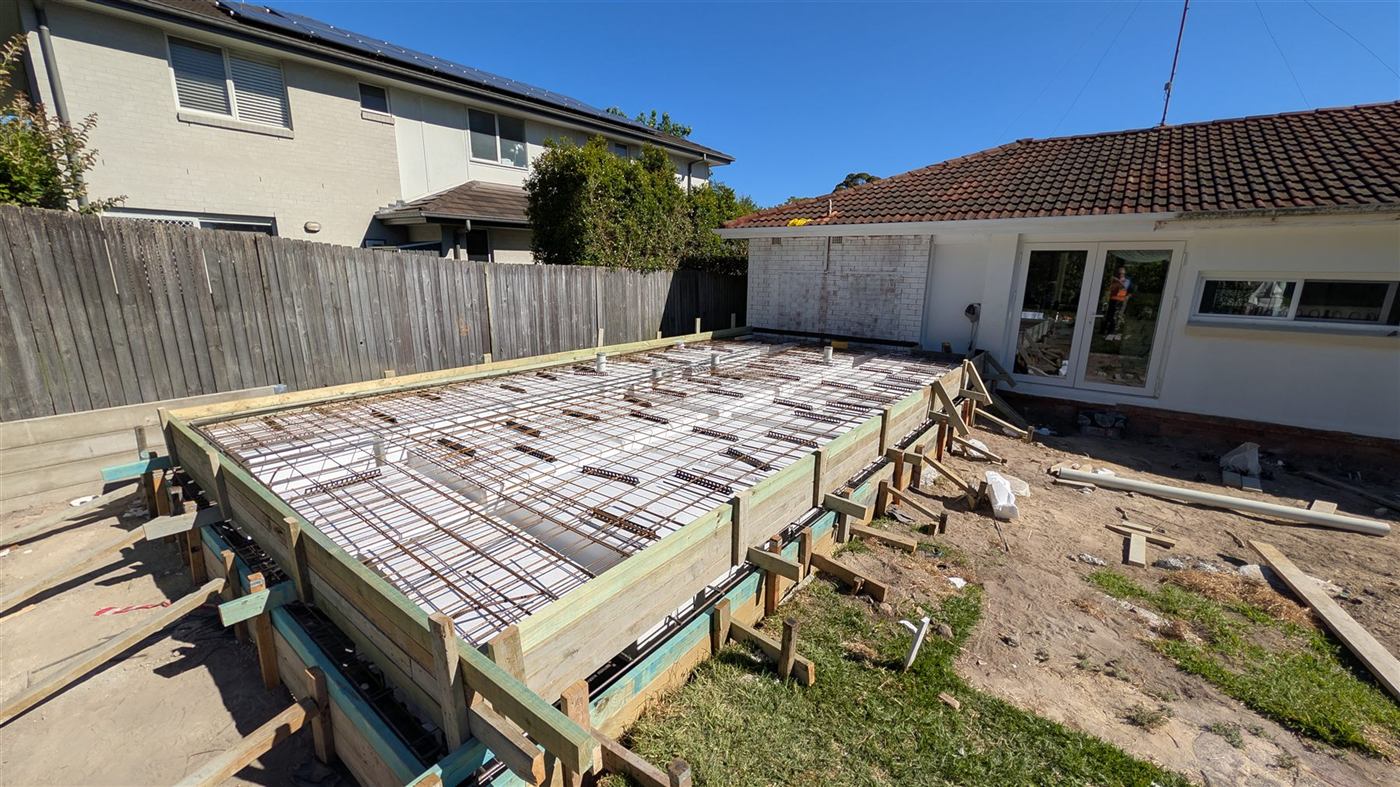 Suspended slab formwork and reinforcement, Elanora Heights