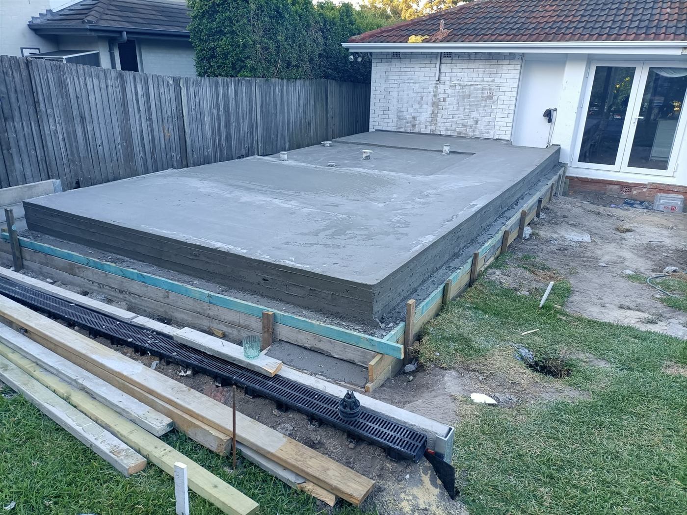 Completed concrete slab, Elanora Heights