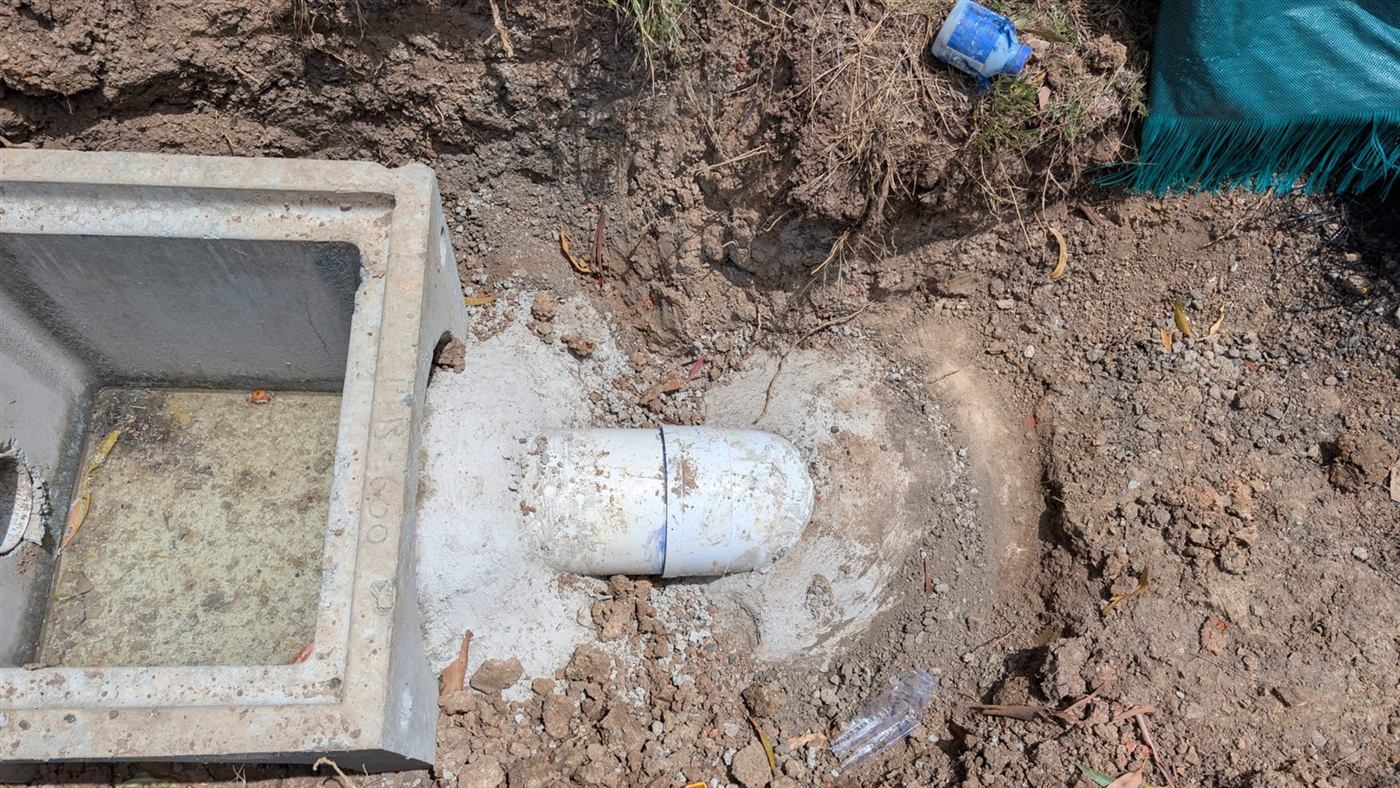 Stormwater junction pit and pipe connection