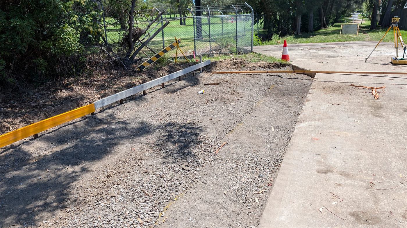 New kerb and prepared subgrade